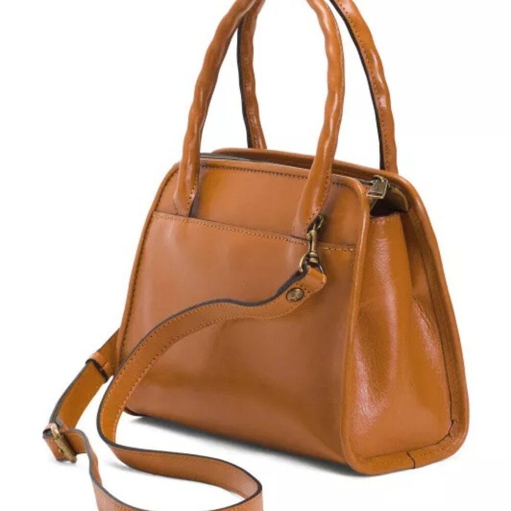 PATRICIA NASH TOOLED LEATHER PARIS SATCHEL/CROSSBODY NWT FLORENCE TAN - Picture 6 of 7